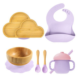 Juego de Alimentación para Bebés Ecológico de Bambú con Forma de Cangrejo, con Plato de Succión de Silicona y Kit de Cuchara y Tenedor - Product Image 6