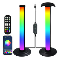 Barras de Luz LED RGB (Paquete de 2), Lámpara Ambiental para Escritorio de Juegos, Sincronización con Música, Control Remoto por Aplicación, para Decoración de Habitaciones de Gamers de PC
