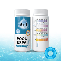Kit de Prueba de Agua para Piscina y Spa de Alta Calidad y Precisión con 5 Parámetros, Tiras Reactivas de Cloro, pH y Alcalinidad para Interiores, ¡Gran Venta!