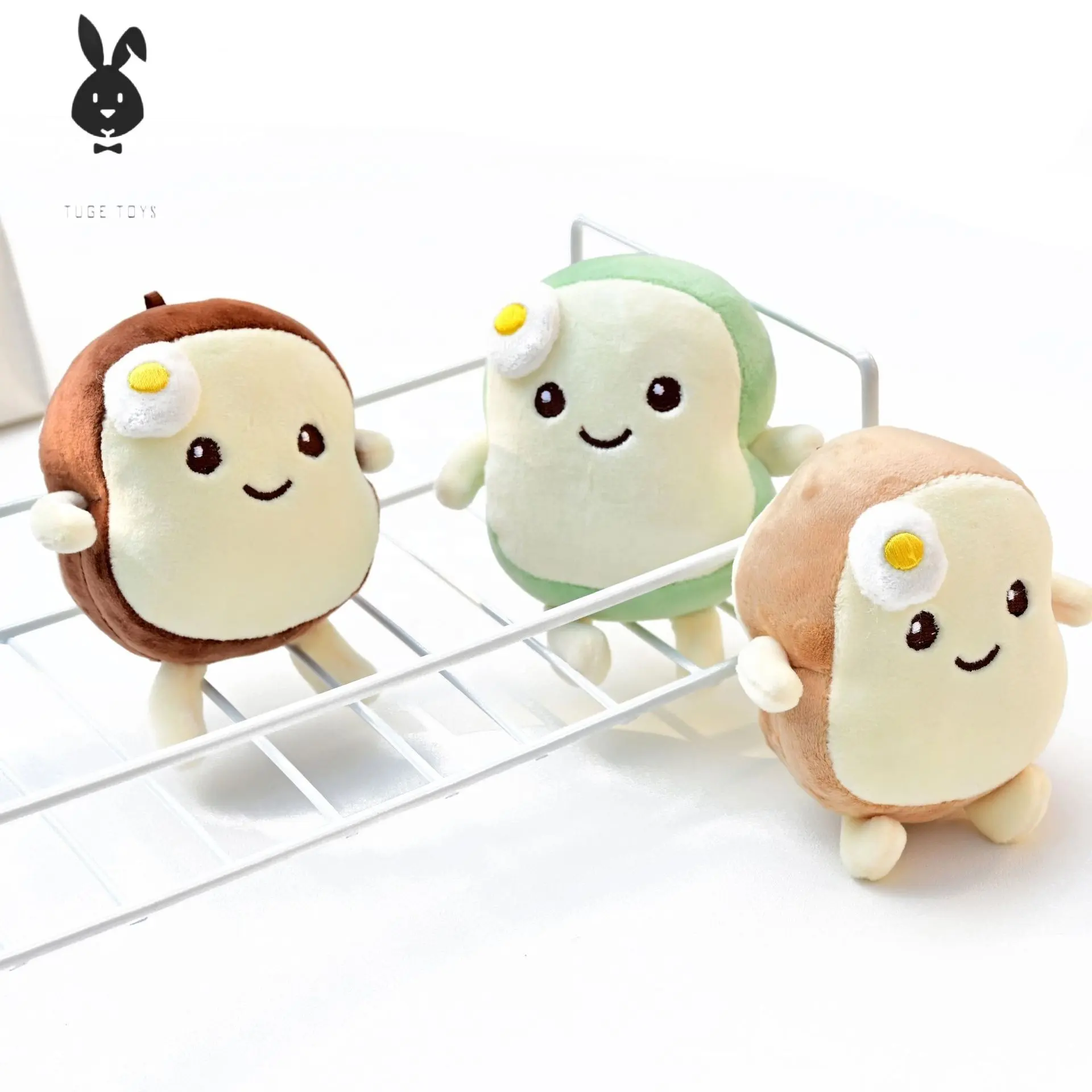 New small bread short plush toy backpack doll pendant grab machine doll toy supply doll