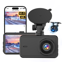 Caméra de tableau de bord double objectif 4K 3 pouces avec Wi-Fi, enregistrement en boucle, vision nocturne, moniteur de stationnement et capteur G - Vente Flash OEM