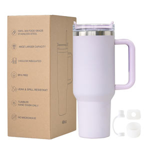 Bouteille d'eau isotherme personnalisée en acier inoxydable de 40 oz, sans BPA, anti-fuite, avec paille, mignonne tasse à café thermos pour le camping - Product Image 2
