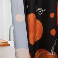 Rideau de douche en polyester motif citrouille, séchage rapide, installation facile, durable, pour salle de bain, personnalisable