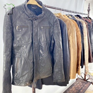 Veste en cuir d'occasion Yijiayi, manteau en cuir pour homme, style rétro américain, <span class=keywords><strong>vintage</strong></span>, haute qualité, fermeture éclair, vêtements d'occasion en balles - Product Image 5