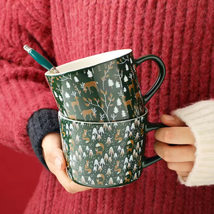 Tazze di natale in ceramica tendenza creativa regalo di Natale personalizzato tazza di caffè coppia colazione tè tazza di acqua per uso domestico - Product Image 1