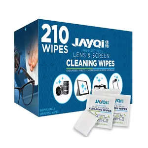 210 PCS Lens Cleaning Wet Wipes, Pre Moistened Cleansing Cloths for Eyeglasses, Tablets, Camera Lenses, Screens, Keyboards