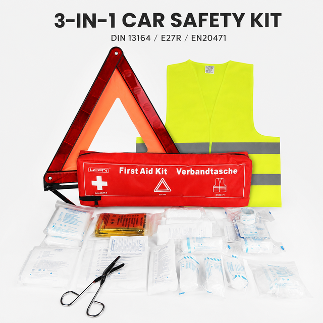 Custom Logo Printed Emergency Medical Supplies Health Care Medical Vehicle First Aid Bag Kit for Car DIN13164L