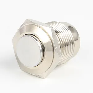 16 mm Start-Hornknopf Schließknopf Edelstahl Metall-Schaltknopf