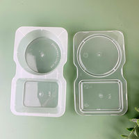 Gobelet à sauce transparent en PP à 2 compartiments avec couvercle, 140 ml, jetable, pour sauces chili et ail