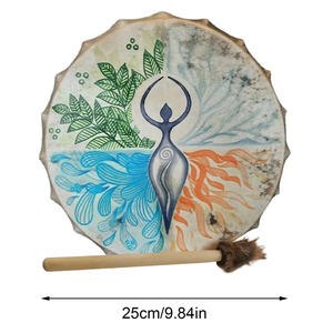 Tambor Chamánico <span class=keywords><strong>de</strong></span> 25 cm con Adorno del Árbol <span class=keywords><strong>de</strong></span> la Vida, Tambor Chamánico Hecho a Mano, Tambores Siberianos, Música Espiritual con Baqueta, Decoración para el Hogar - Product Image 2