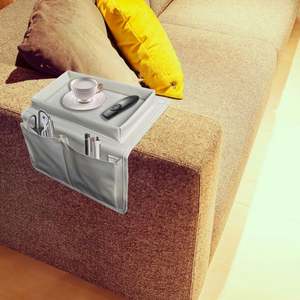 Organisateur de rangement pliable pour canapé et chevet, en toile personnalisée, écologique, avec poches suspendues - Product Image 5