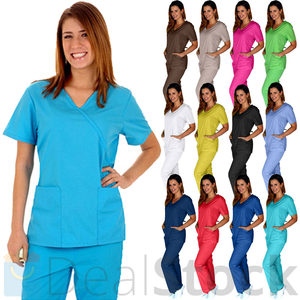 Uniformes de <span class=keywords><strong>maternidad</strong></span> con cuello en V Unisex de alta calidad/pijamas uniformes de <span class=keywords><strong>hospital</strong></span> suaves y cómodos modelo OEM en China - Product Image 1