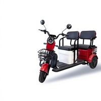 Scooter électrique à trois roues avec phares lumineux pour personnes âgées et seniors, couleur rouge, vente en gros transfrontalière