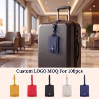 Étiquettes de bagages de voyage personnalisées en cuir PU Zonyin avec rabat à bouton-pression, porte-cartes d'embarquement en cuir souple et épais