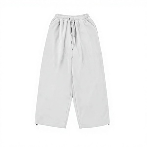 Custom Light Grey <b>Women</b> Wide Leg <b>Loose</b> Fit Drawstring <b>Trousers</b> Relaxed Casual Lounge Pants Wholesale Apparel USA UK EU Buyers - Product Image 1