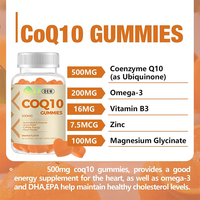 Gummies CoQ10 500mg 60 unités OEM ODM Logo personnalisé Marque privée Soutien énergétique cellulaire Sans sucre Complément végétalien