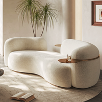 Canapé modulaire incurvé moderne Wabi Sabi sans structure, style nordique minimaliste, en tissu, effet nuage, avec rembourrage en éponge, mobilier de luxe pour salon