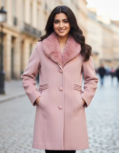 Abrigo de Invierno para Mujer con Cuello de Piel, Elegante y Cálido, Largo, para Oficina, Viajes y Moda Invernal de Lujo - Product Image 4