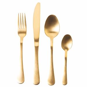 5TH AVENUE <b>SET</b> 16PCS SATIN <b>GOLD</b> <b>CUTLERY</b> - Product Image 1