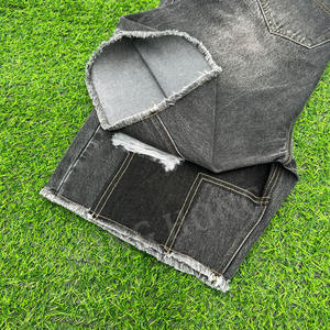 Custom <b>Raw</b> <b>Hem</b> Distressed Ripped Street Style Baggy <b>Jeans</b> Shorts - Product Image 6