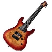 Guitare électrique 8 cordes de 39 pouces, dos et éclisses en érable violet brillant, qualité professionnelle pour débutants, avec micro