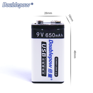 Paquetes de baterías de iones de litio recargables con carga USB para detectores de humo, <span class=keywords><strong>9V</strong></span>, 650mAh, tamaño prismático, juguetes, nuevo - Product Image 6