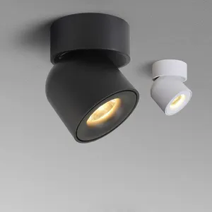 Foco giratorio montado en superficie cob de aluminio, alta calidad, 7w, 10w, 12w, led ajustable