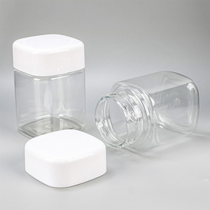 Customized Transparent Bottle PET Plastic Candy Container <b>Empty</b> Nutty <b>Jars</b> for Food Packaging with White Screw Cap - Product Image 1