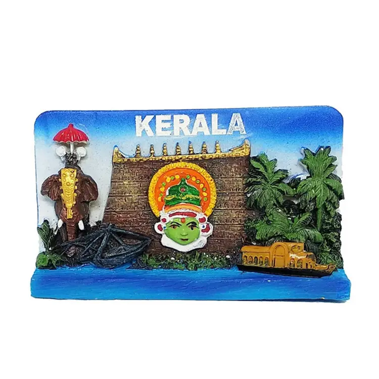 Polyresin/Resin Indian Souvenir Kerala Panorama Frigorífico Ímã Polyresin Geladeira