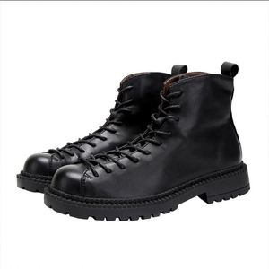 Bottes en cuir de vachette 2026 pour hommes – Cuir véritable, antidérapantes, résistantes à l'usure, style rétro et décontracté, doublées polaire et chaudes, bottes de travail tendance - Product Image 5