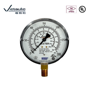Manomètre de pression d'eau WIKAI 0-300Psi certifié FM UL pour les services de protection incendie - Product Image 3