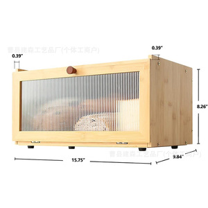 Boîte de rangement pour pain en bambou avec couvercle à fenêtre, grande capacité, organisateur de bureau en bois, couleur bois naturel - Product Image 3