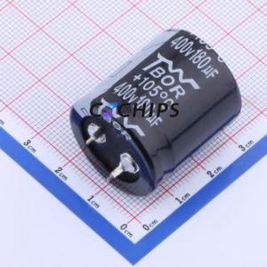 Condensateur électrolytique en aluminium à encliquetage CL181MOH29BD, composant traversant (THT), D25xL29mm 180uF 400V 25mm 29mm - Product Image 1