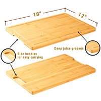 Planche à découper en bambou biologique premium avec rainure profonde pour les jus, extra large, durable, pour la préparation de la viande en cuisine