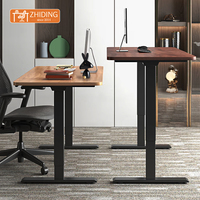 Bureau d'ordinateur en bois ergonomique moderne pour le bureau à domicile, réglable en hauteur électriquement, motorisé, extensible, bureau debout, 80 kg