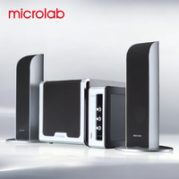 Système audio Hi-Fi 2.1 canaux Microlab FC361 avec télécommande, amplificateur discret, caisson de basses en plastique pour entrée optique/coaxiale, pour ordinateur de bureau à domicile