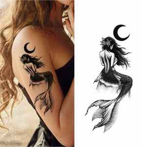 Tatouages à manches artistiques imperméables avec des motifs géométriques audacieux Détails réalistes durables Autocollants de tatouage à demi-bras - Product Image 5