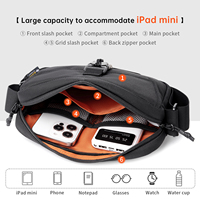 Tas Selempang Urban Anti Air Bahan Nylon Ringan 0,29kg Ritsleting YKK Gesper Magnetik Tas Kasual Pria