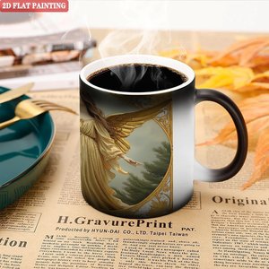 Taza Mágica Personalizada con Diseño de Pareja, Negra Esmerilada, 11 oz, Cerámica, Sensible al Calor - Product Image 5