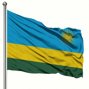 Banderas Personalizadas para Fanáticos de Estadios, Sublimadas por Ambos Lados, Banderas Deportivas de Equipos, Bandera de Ruanda, Portátiles, Colgantes, de Poliéster/Seda - Product Image 1