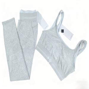 Dames 2-delige set, trendy naadloze geribbelde yogaleggings, hoge kwaliteit, pilates stretch, modieus, sportief, <span class=keywords><strong>workout</strong></span> - Product Image 6