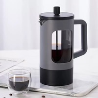 Cafetière à piston de conception européenne artisanale, composants en acier inoxydable, portable, résistante à la chaleur, pour la cuisine et l'extérieur