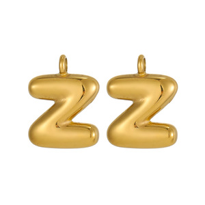 Colgante de Letra Corazón en Forma de Domo |   Colgante con Iniciales del Alfabeto en Acero Inoxidable Chapado en Oro de 18K PVD para la Creación de Joyas, Resistente al Agua y Duradero - Product Image 6