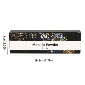 LEQU ผงสีเมทัลลิกโฮโลแกรม 6 สี ทำด้วยมือสำหรับศิลปิน DIY - Product Image 6