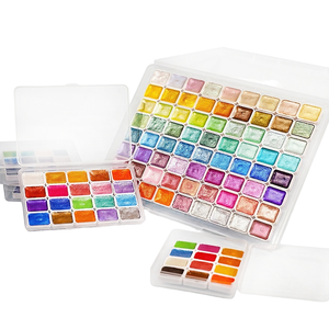 En Stock, Be Creative, Juego de Pinturas de Acuarela Sólidas Brillantes de 12/20/24/36 Colores con Papel/Medio, 1 ml, con Purpurina - Product Image 1
