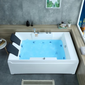 Bañera de Hidromasaje BAIYAO <span class=keywords><strong>para</strong></span> 2 Personas, <span class=keywords><strong>Jacuzzi</strong></span> Interior con Motor Eléctrico de 1 HP, Bomba de Agua con Certificación CE, Bañera de Hidromasaje <span class=keywords><strong>para</strong></span> Hotel - Product Image 1