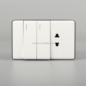 Hiện Đại Màu Đen khung trắng mô-đun đa chức năng phổ Ổ cắm đôi chuyển đổi conmutador đơn Ba chuyển đổi tường và ổ cắm - Product Image 1
