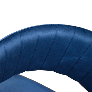 Juego de 2 sillas Penelope de terciopelo azul con base de metal para sala de estar interior - Product Image 3