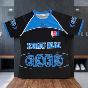 ชุดทีมรักบี้ชายแบบกำหนดเอง เสื้อระบายอากาศได้ดี พิมพ์ลายแบบซับลิเมชั่น ไซส์ใหญ่ ป้องกันแบคทีเรีย แห้งเร็ว ผลิตจากโพลีเอสเตอร์ 100% แบบสั่งทำ - Product Image 2