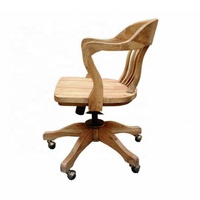 HL130 Chaise de bureau pivotante réglable en hauteur, style contemporain français, en chêne massif, avec coussin moelleux, pour bureau à domicile ou chambre
